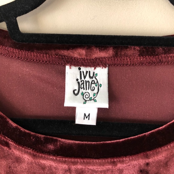 Ivy Jane Burgundy and Pink Velvet Top - Picture 4 of 5
